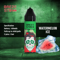 Breze Stiik Fit 6000 Puffs Disposable Vape Wholesale Watermelon Ice