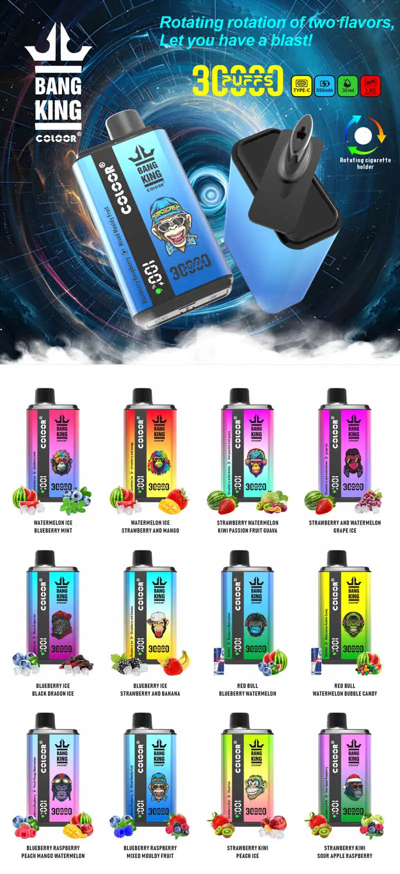 Bang king 30k Double Flavors Disposable Vape Free Shipping 8