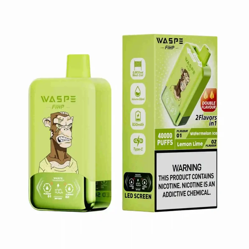 Waspe Fihp 40K Dual Flavor Disposable Vape Freies Verschiffen 5