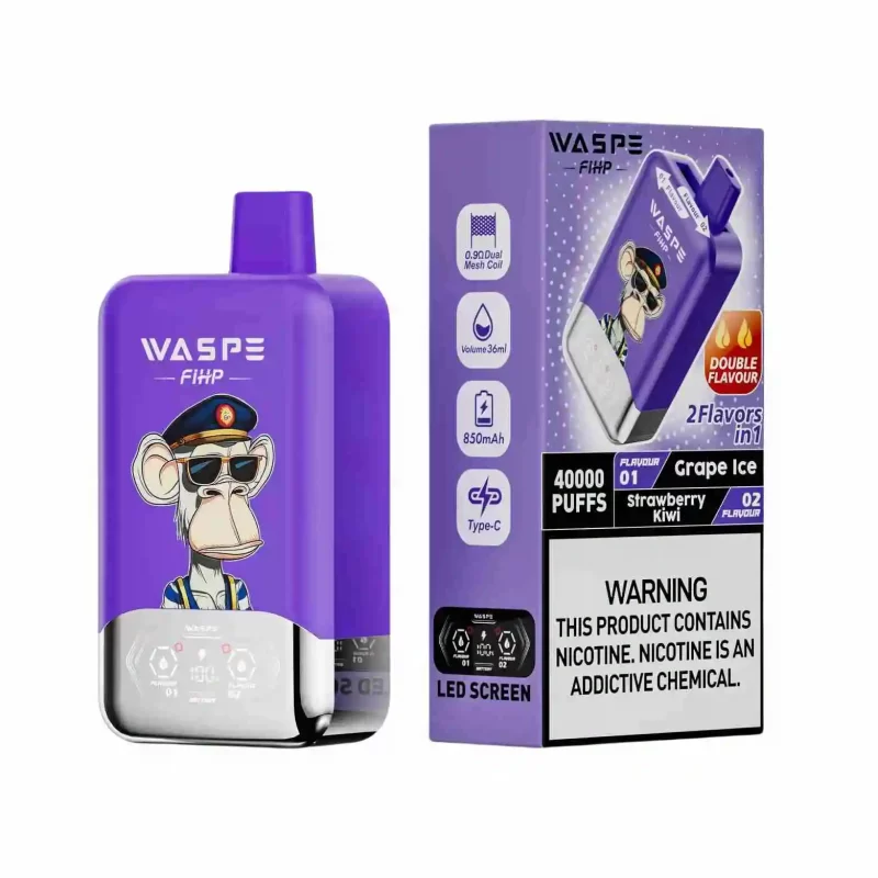 Waspe Fihp 40K Dual Flavor Disposable Vape Freies Verschiffen 7